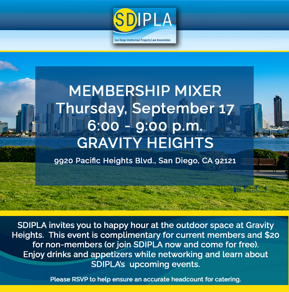 Event info for Sept 17 membership mixer at Gravity Heights